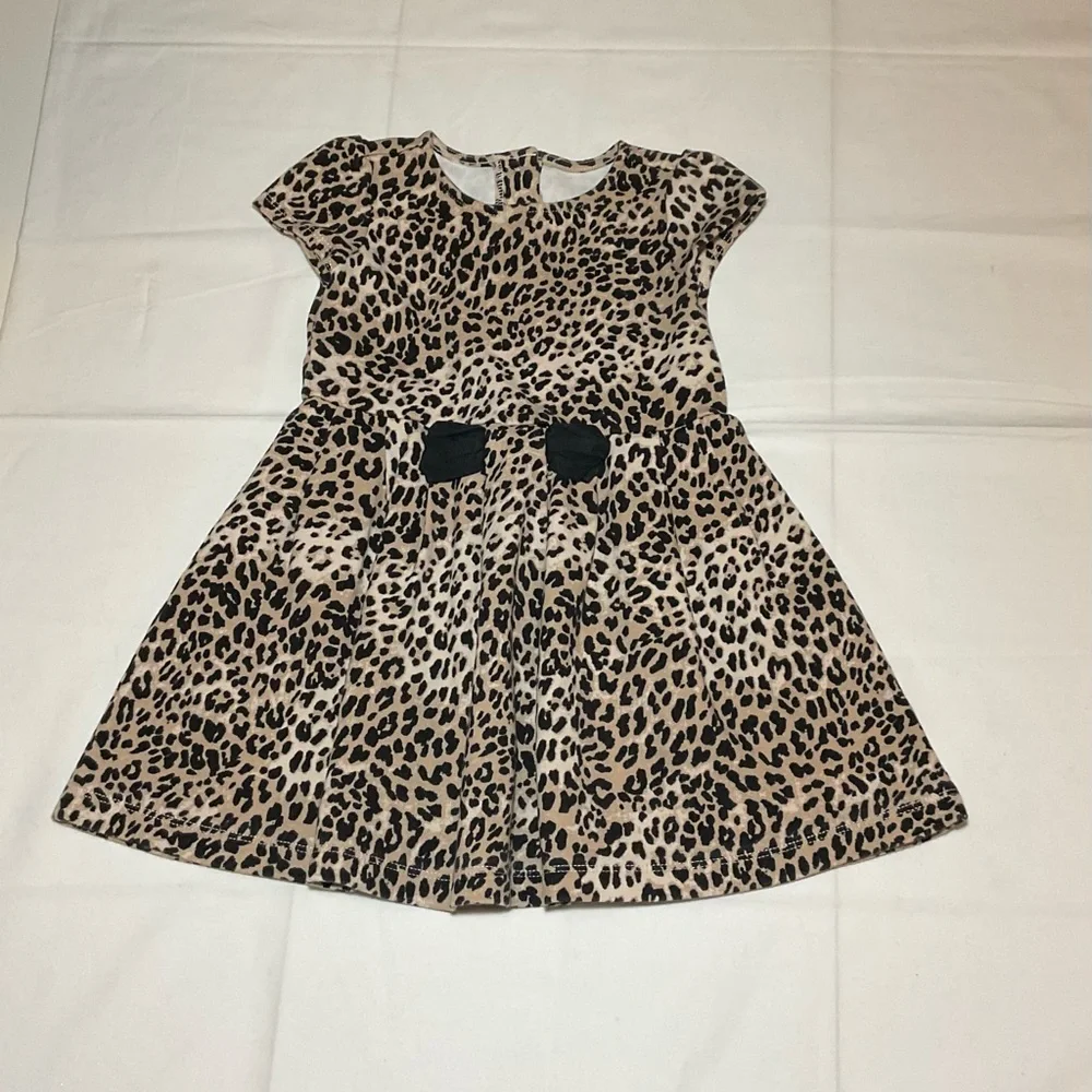 Gymboree Girls 3T Short Sleeve Brown Leopard Animal Print Ponte Dress